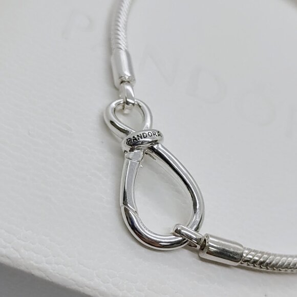 Pandora Moments Infinity Knot Snake Chain Bracelet S925 Sterling Silver 7.9 inch - Picture 5 of 6